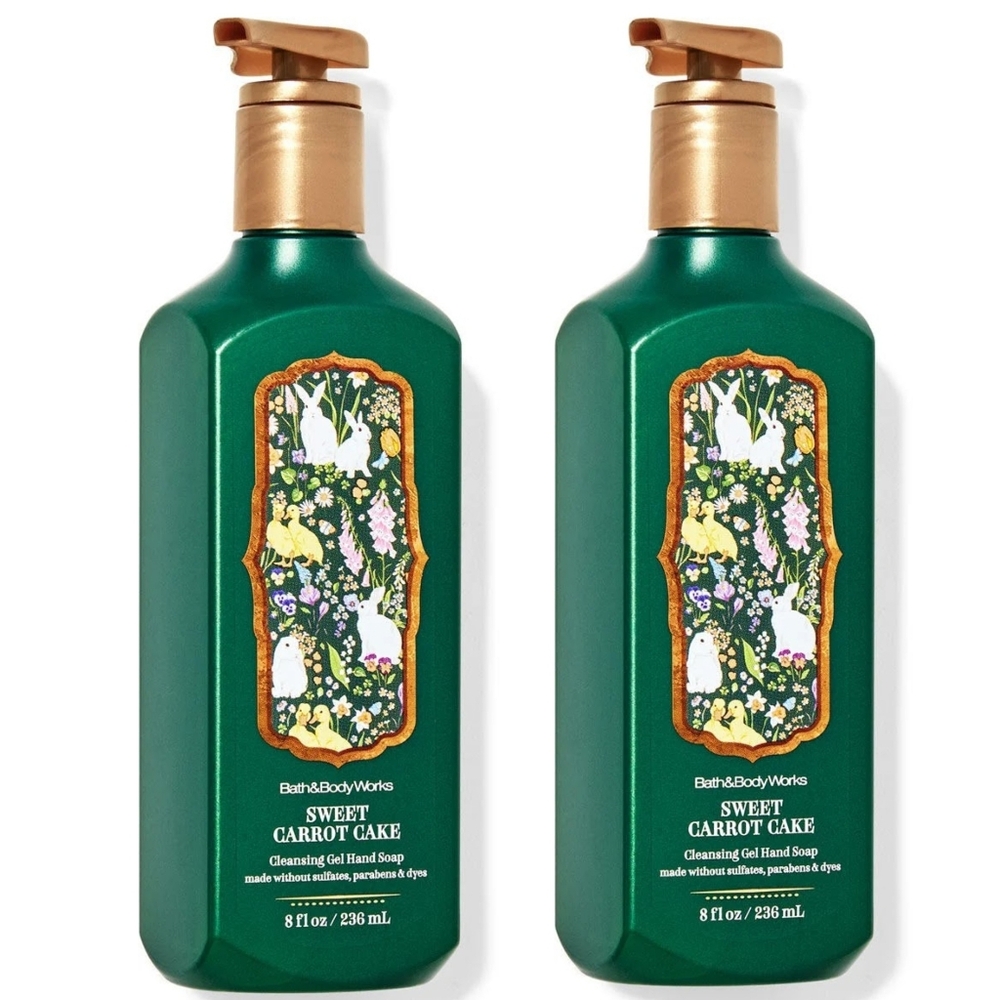 Bath & Body Works Sweet Carrot Cake Cleansing Gel Hand Soap Easter Set of 2 NEW